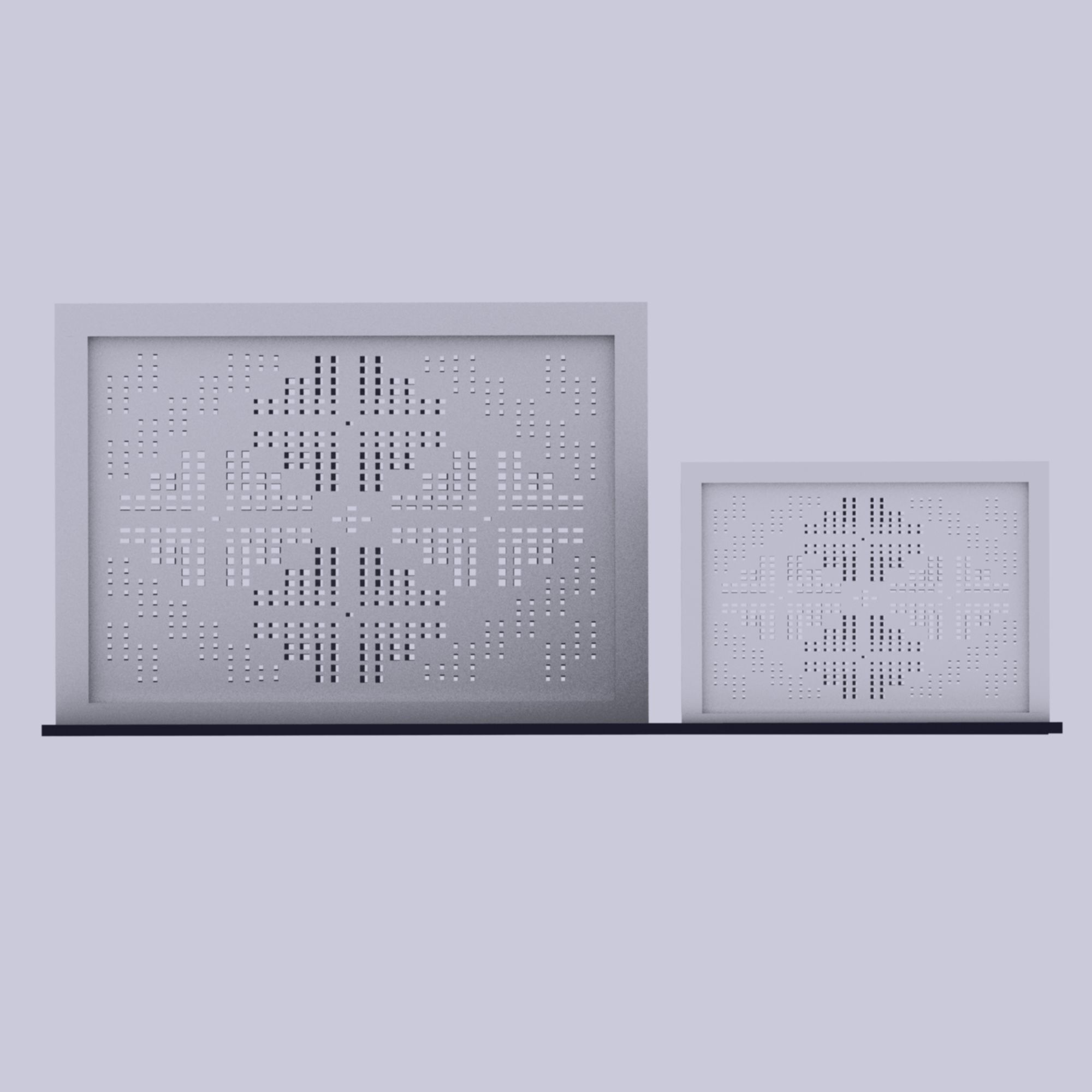 Boxes Embroidery Golden Section 3D model_3