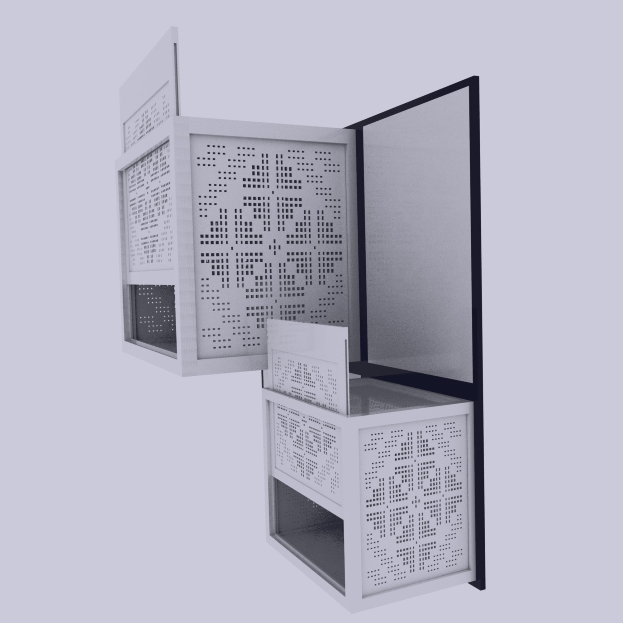 Boxes Embroidery Golden Section 3D model_6