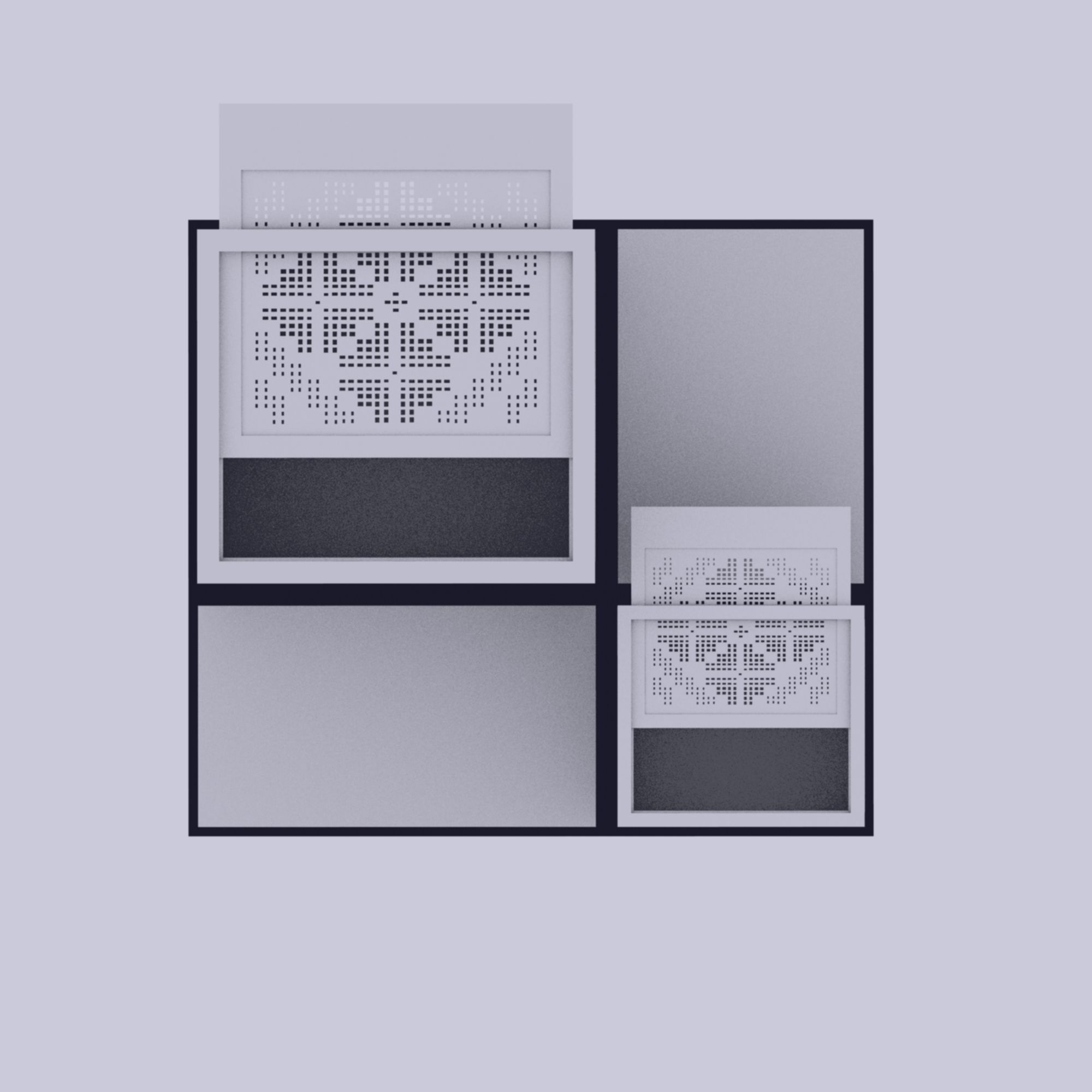 Boxes Embroidery Golden Section 3D model_4