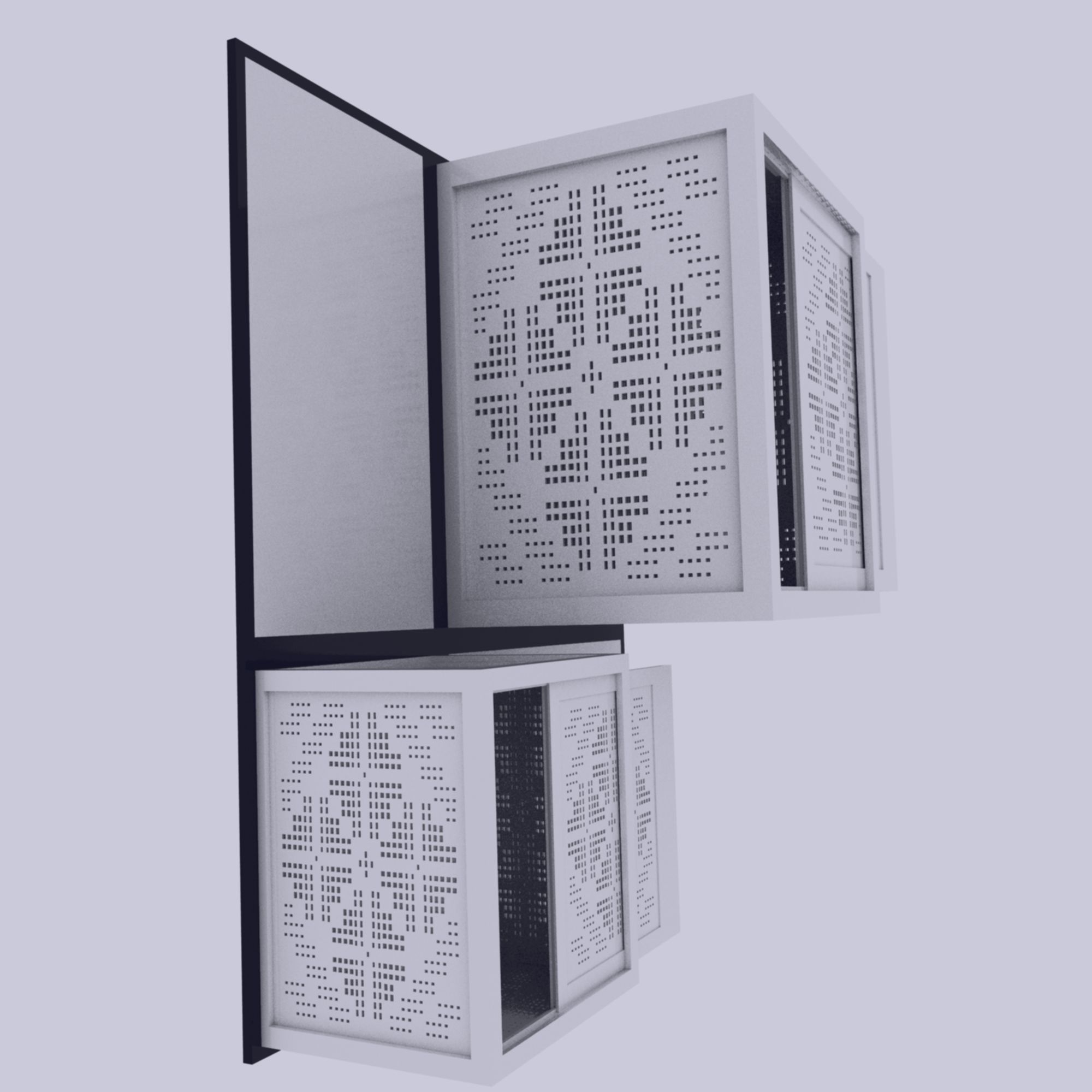 Boxes Embroidery Golden Section 3D model_8