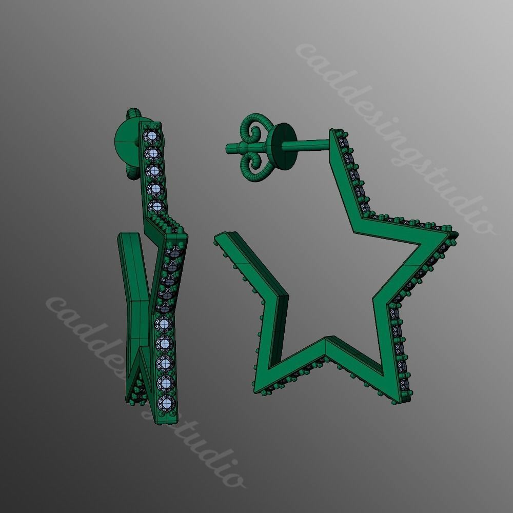 Earrings ri12 3D print model_2