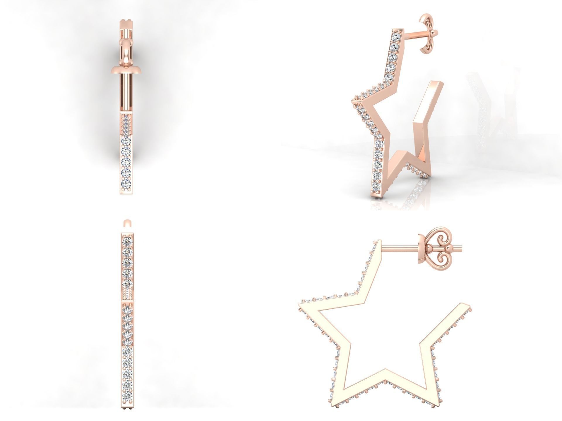 Earrings ri12 3D print model_4