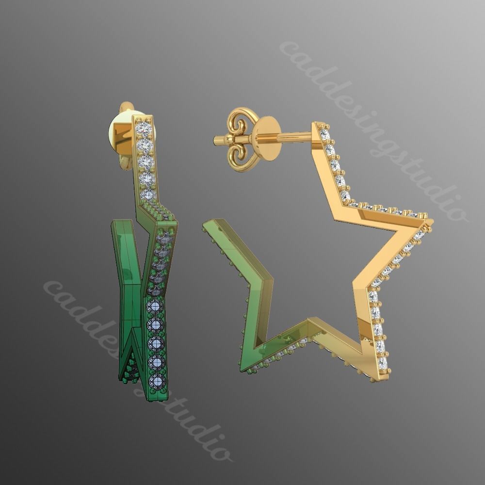 Earrings ri12 3D print model_1