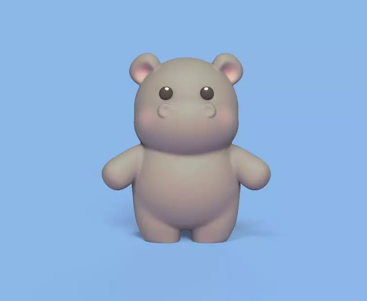 Cute Little Hippo 3D print model