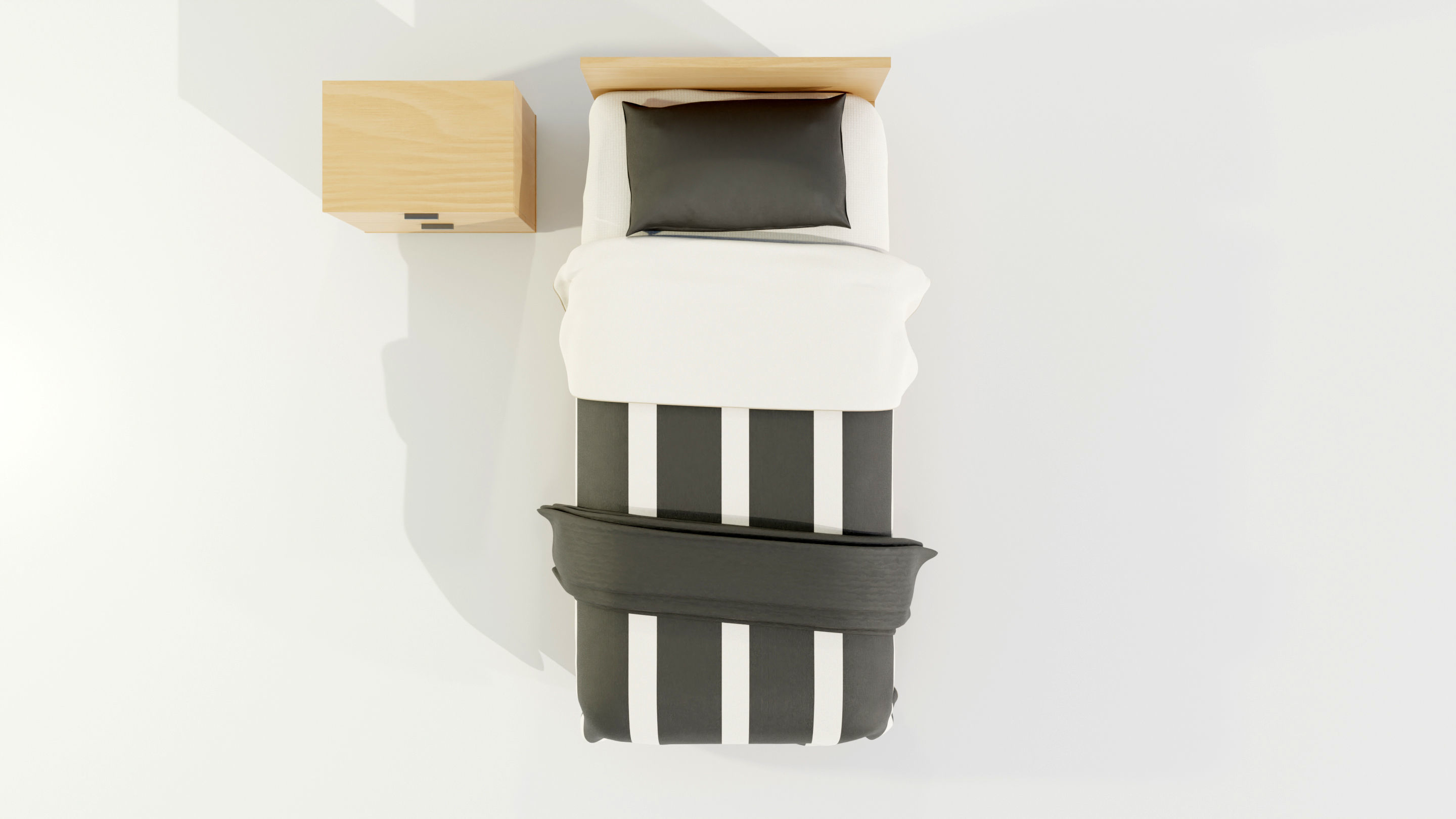 Single Bed 3D model_10