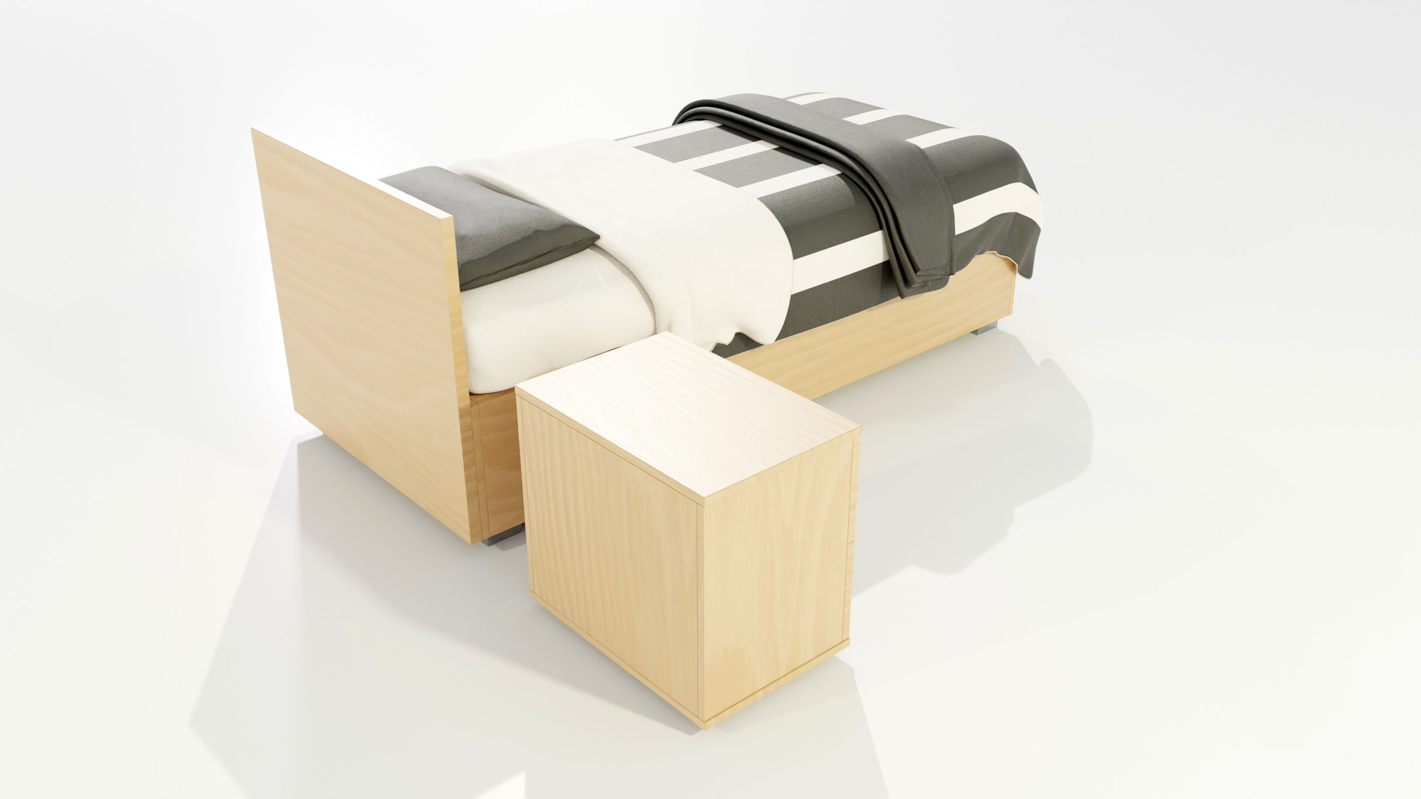 Single Bed 3D model_5