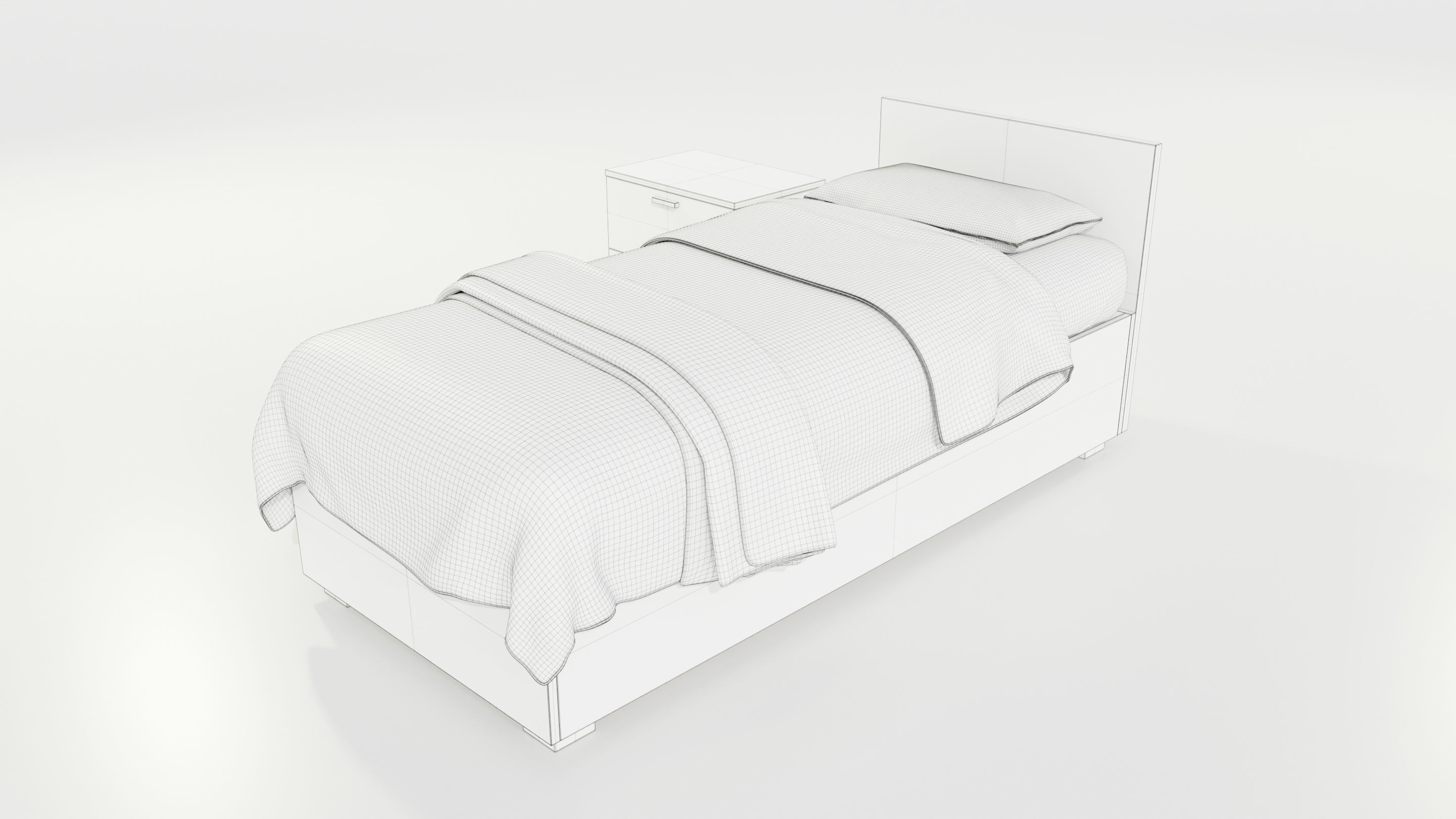 Single Bed 3D model_13