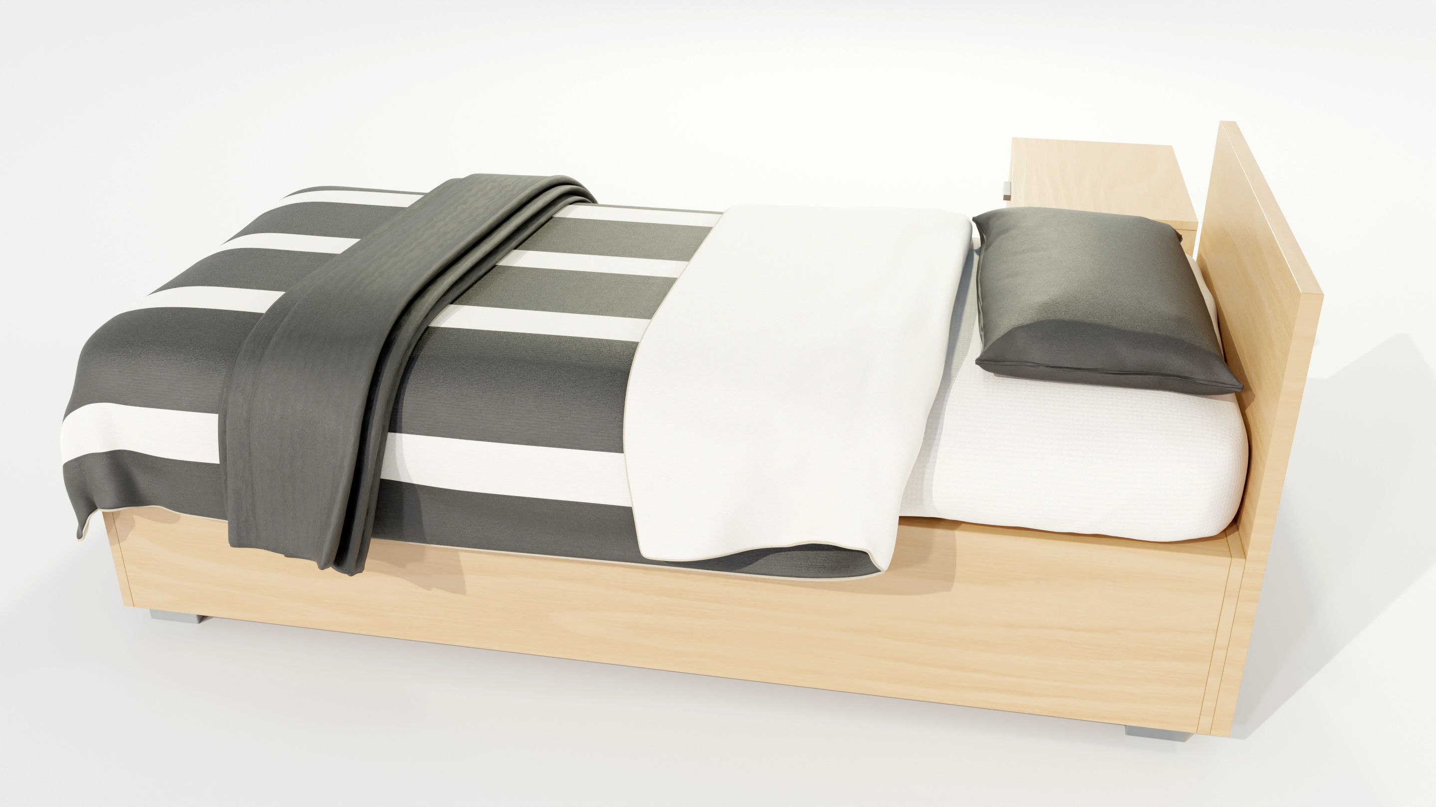 Single Bed 3D model_8