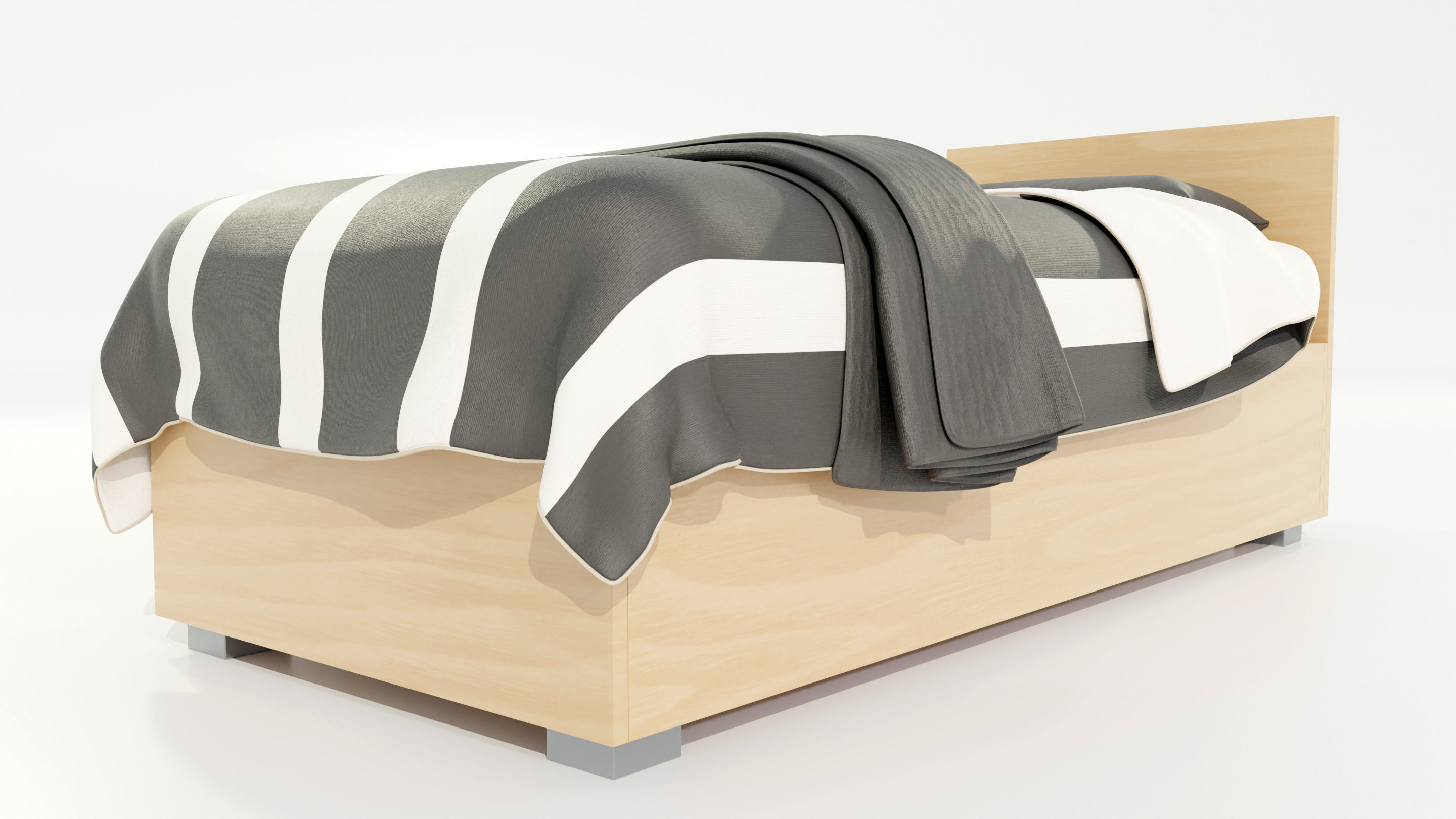 Single Bed 3D model_9