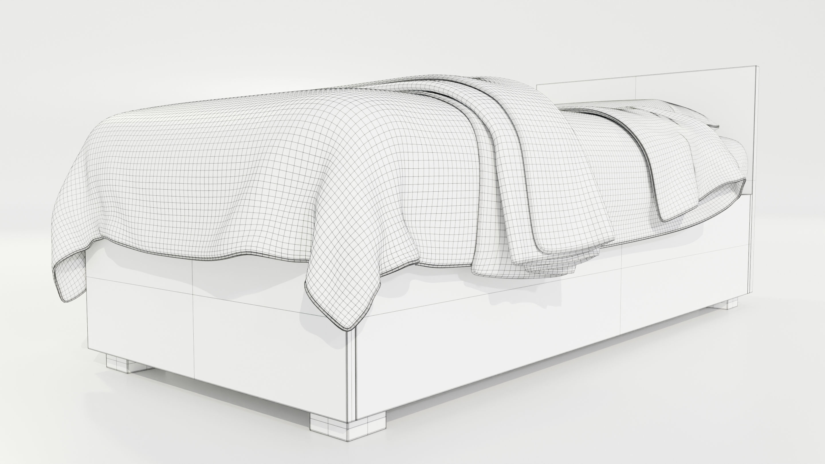 Single Bed 3D model_19