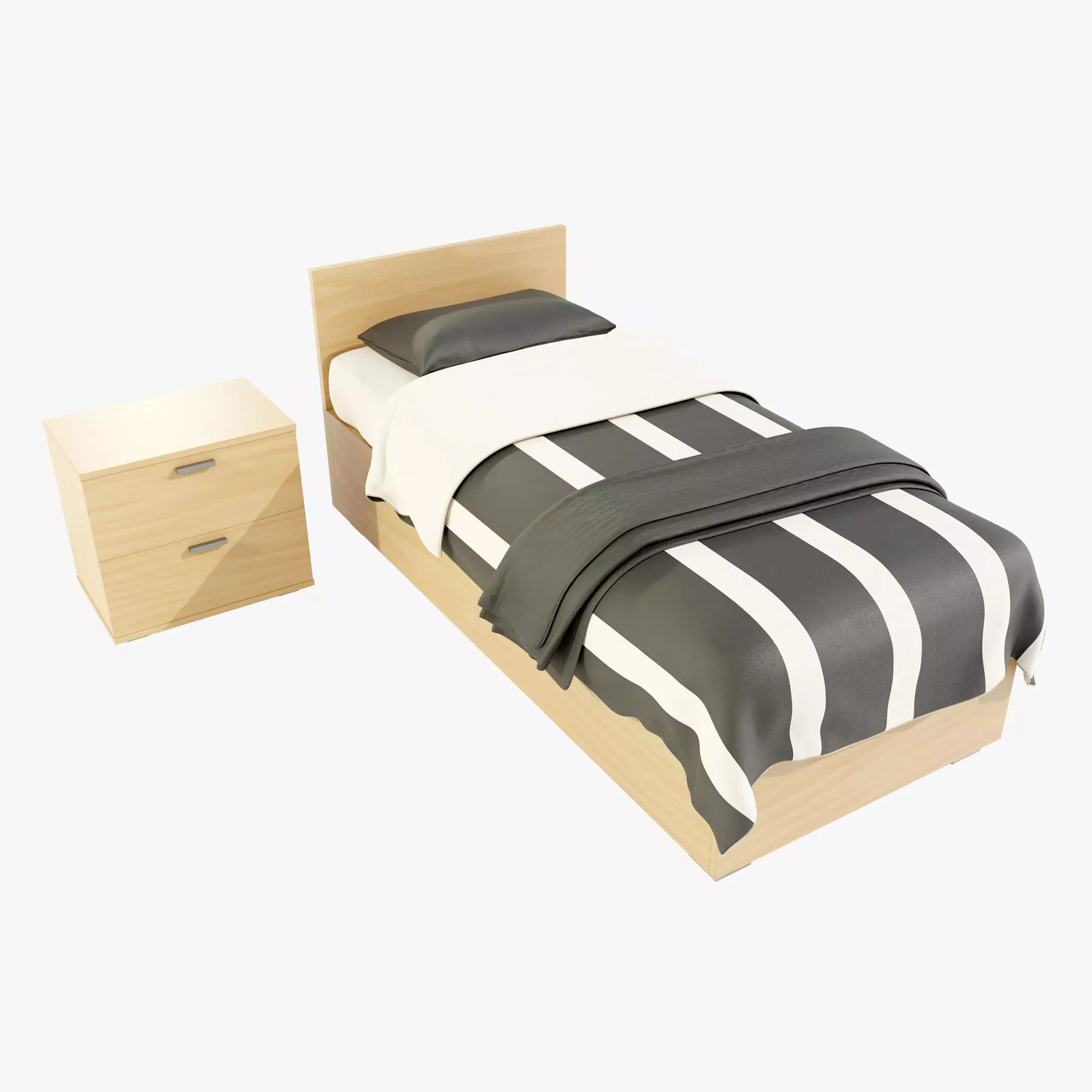 Single Bed 3D model_0