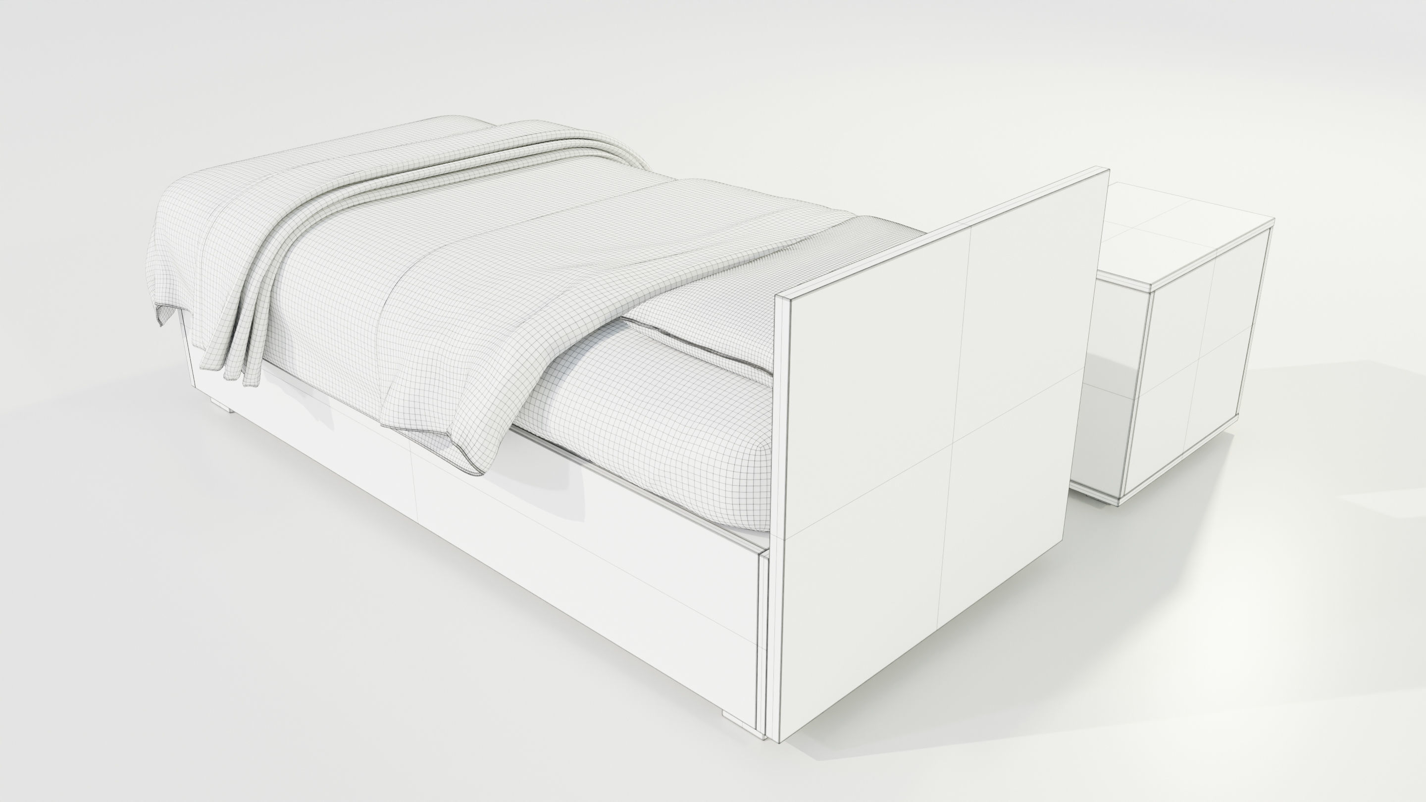 Single Bed 3D model_14