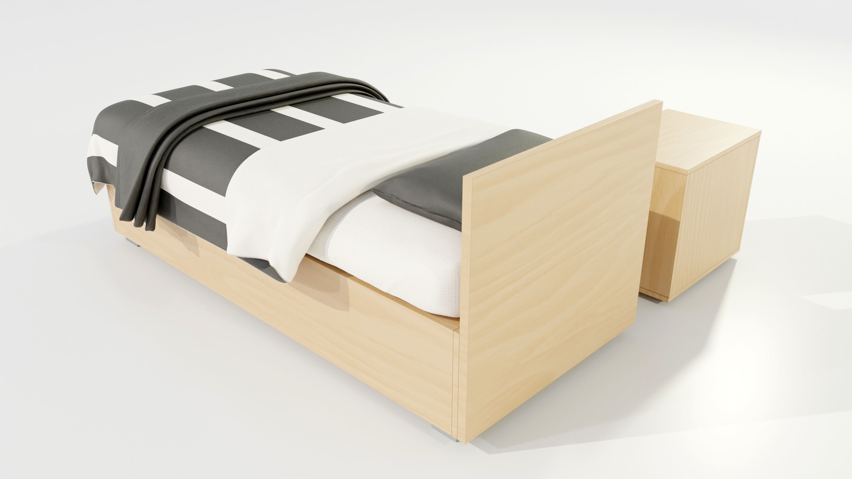Single Bed 3D model_4