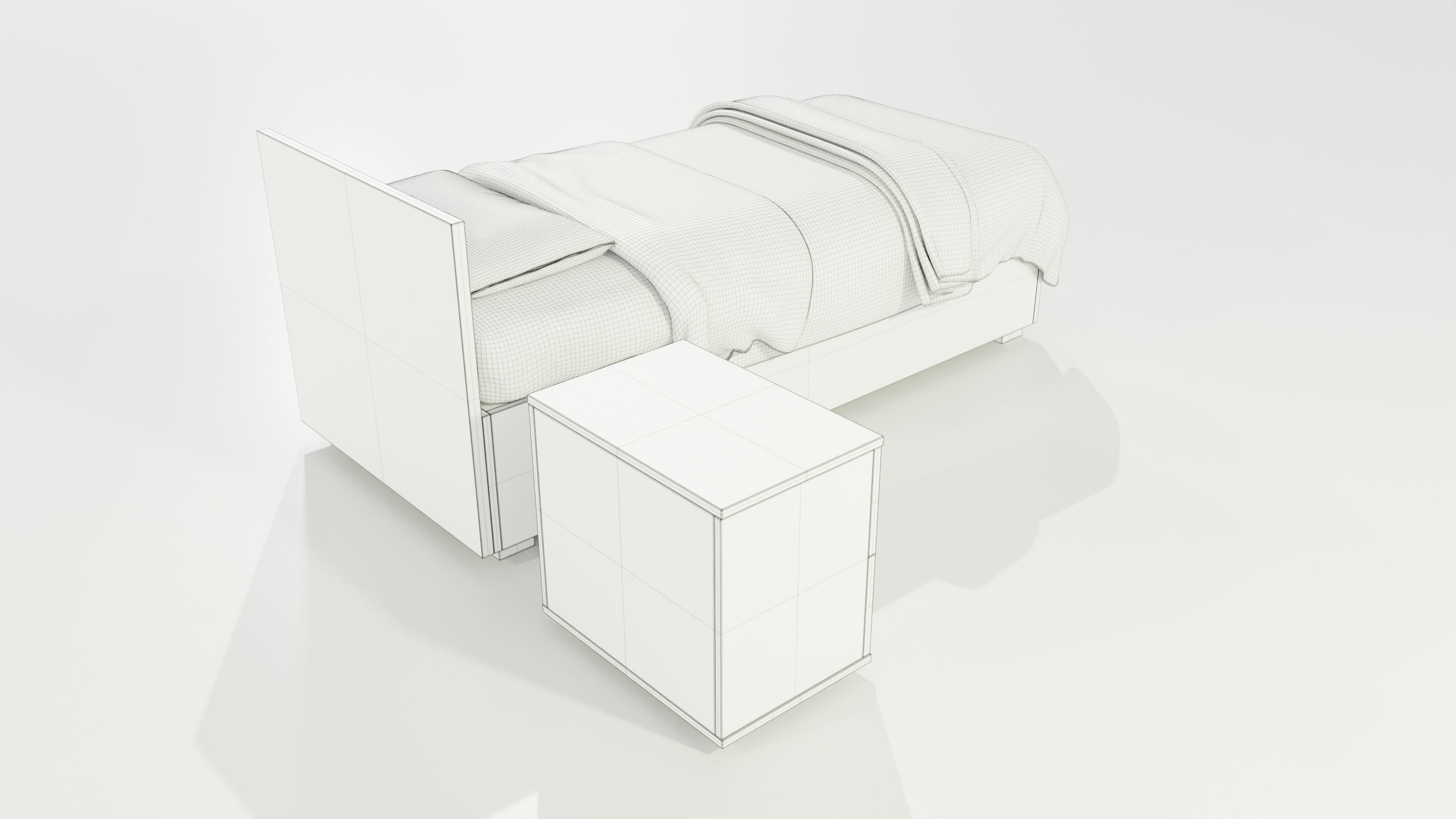 Single Bed 3D model_15