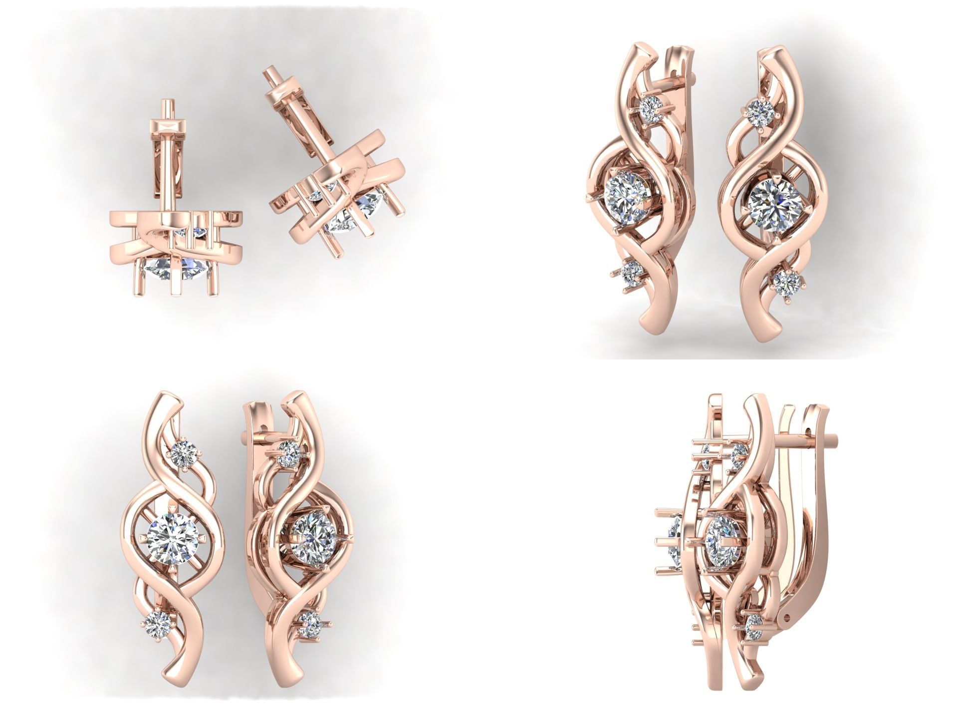 Earrings ri13 3D print model_5