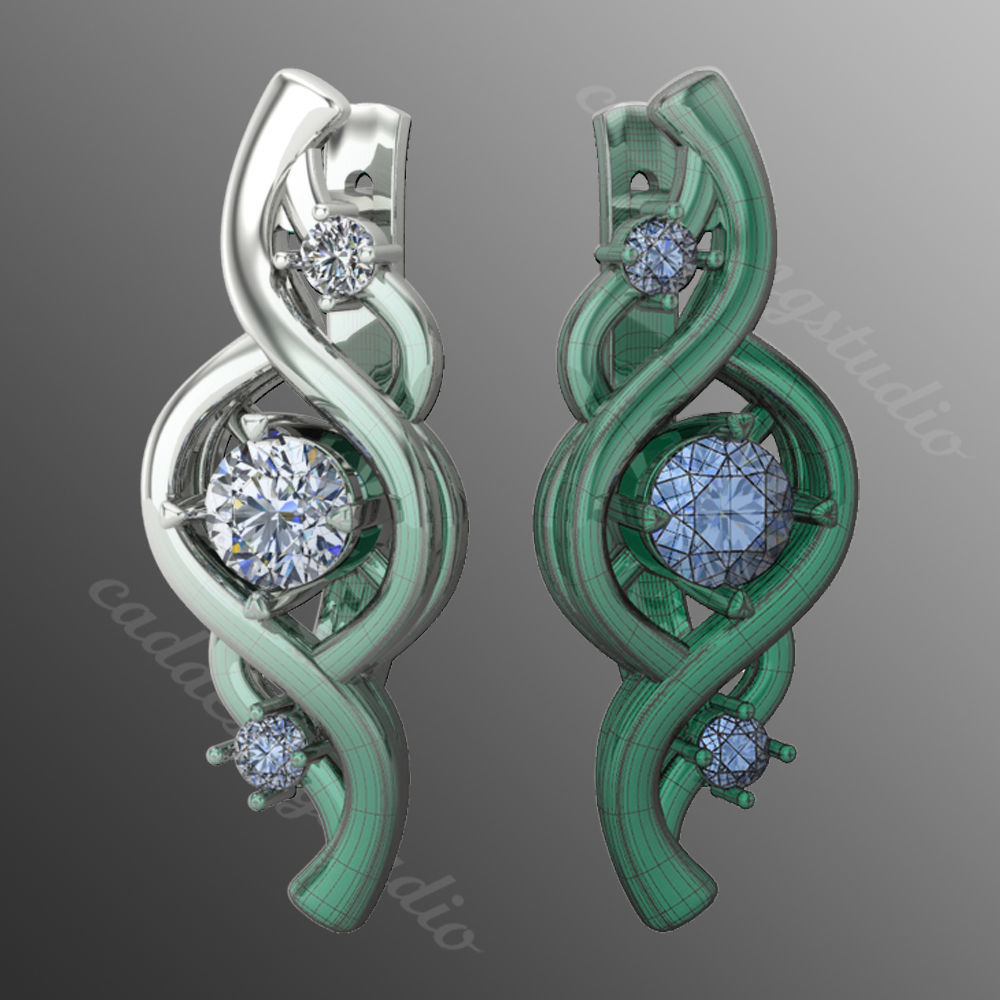 Earrings ri13 3D print model_1