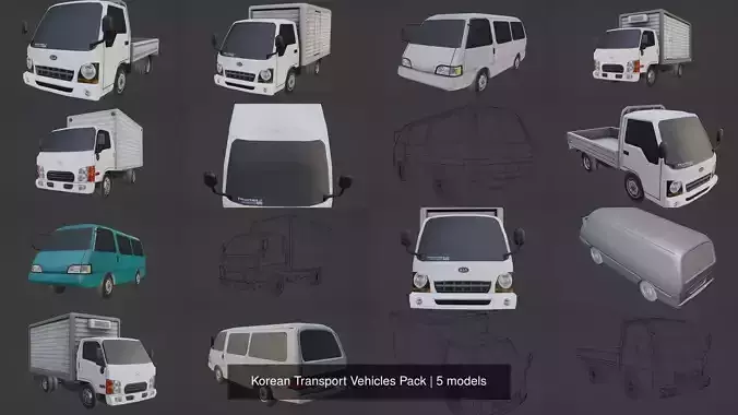Korean Transport Vehicles Pack 3D Model Collection