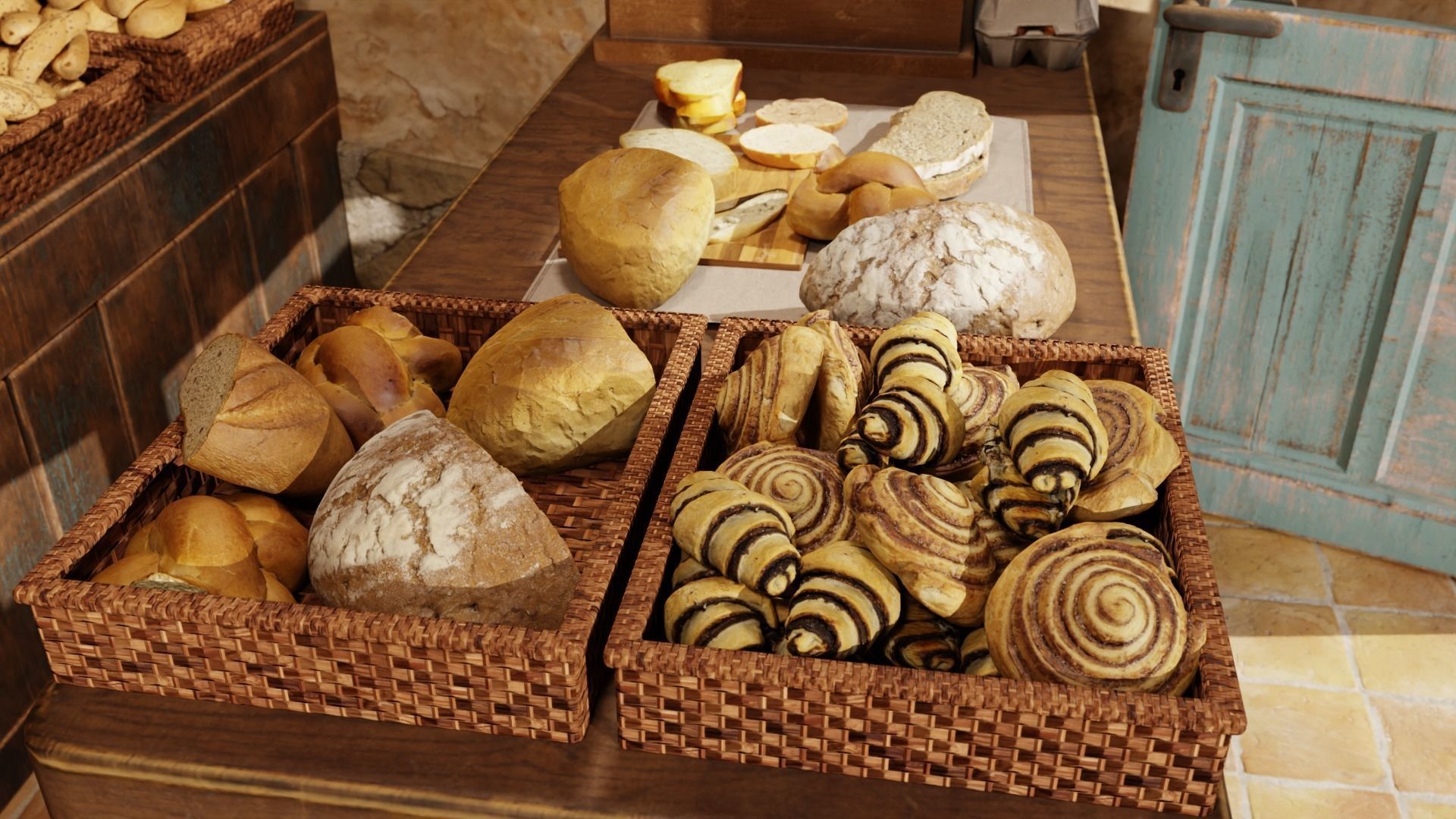 Pastries pack Low-poly 3D model_8