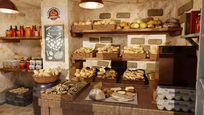 Pastries pack Low-poly 3D model