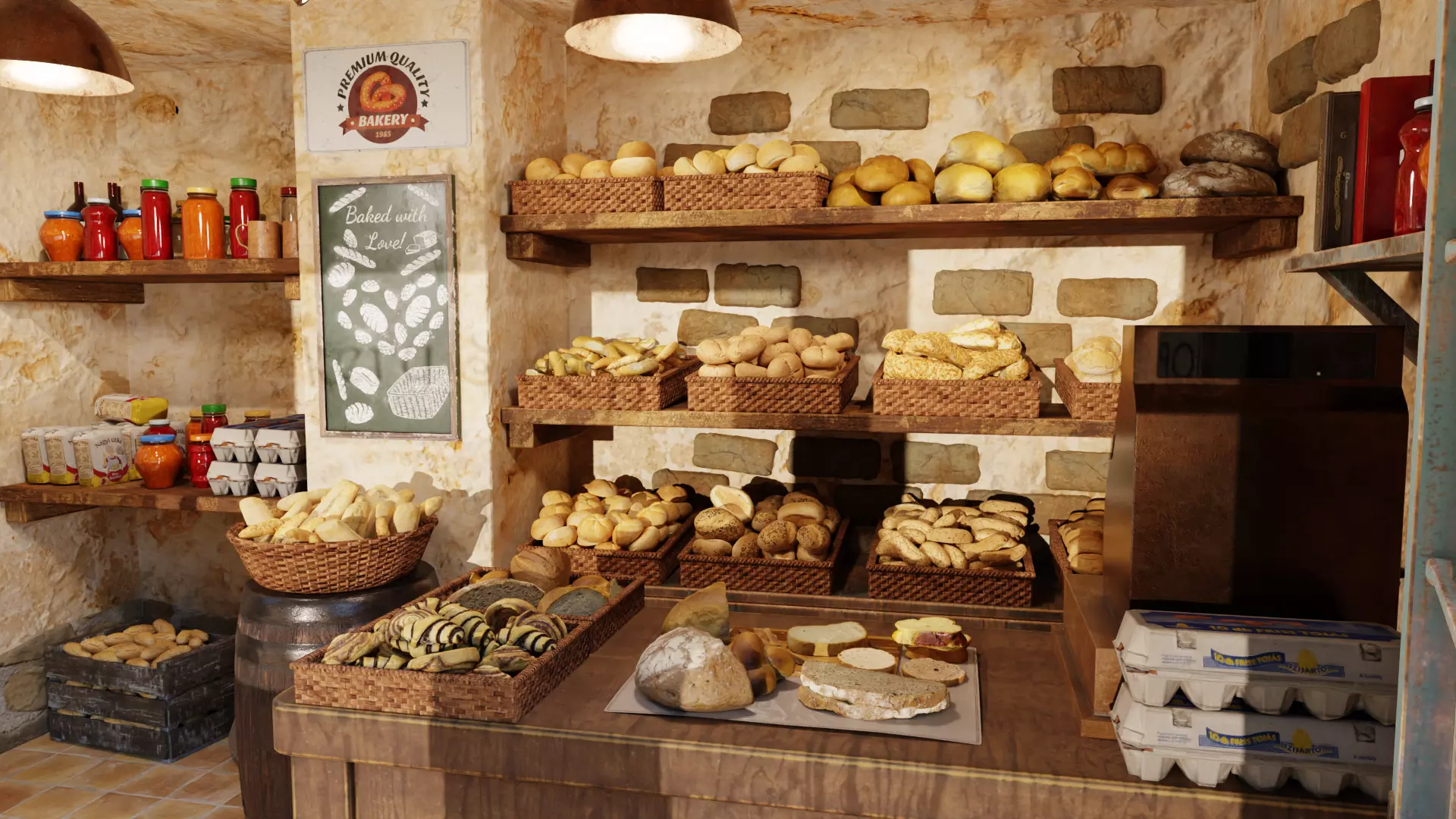 Pastries pack Low-poly 3D model_0