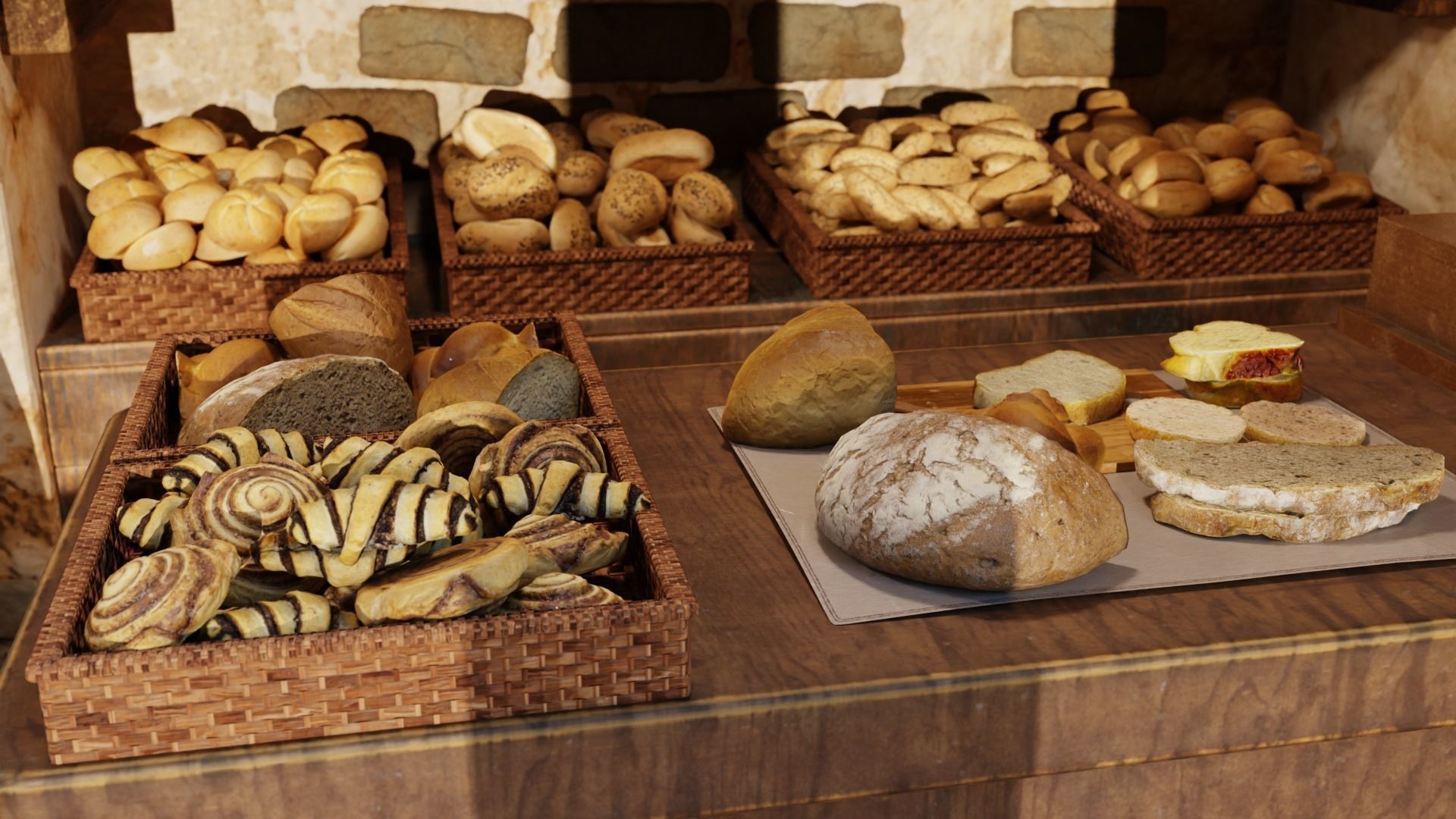 Pastries pack Low-poly 3D model_16