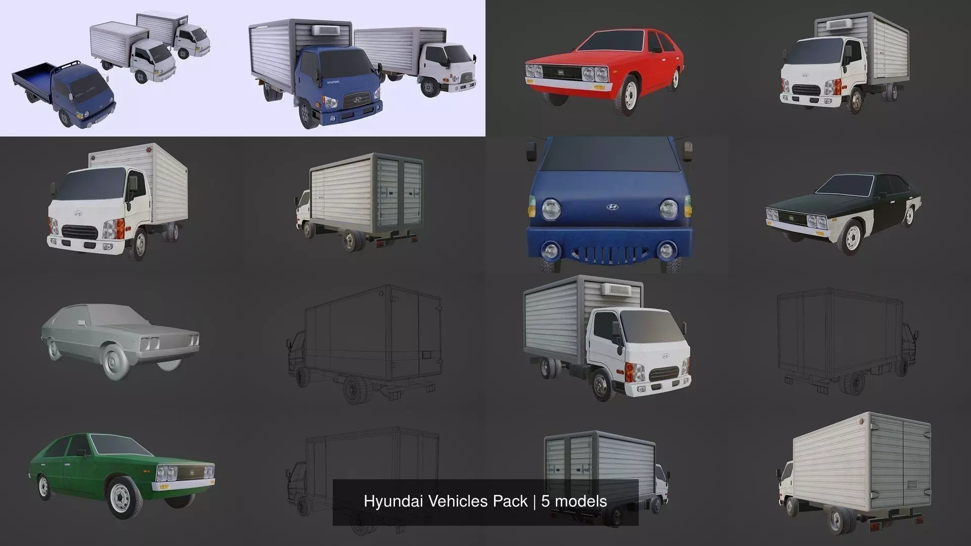 Hyundai Vehicles Pack 3D Model Collection_0