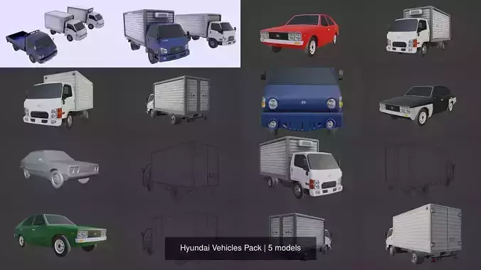 Hyundai Vehicles Pack 3D Model Collection