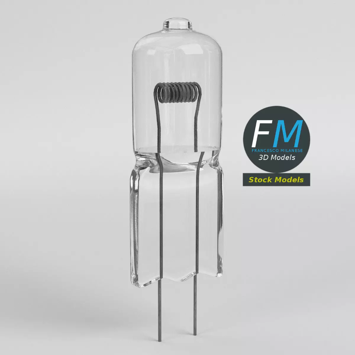 Small halogen lamp 3D model_0