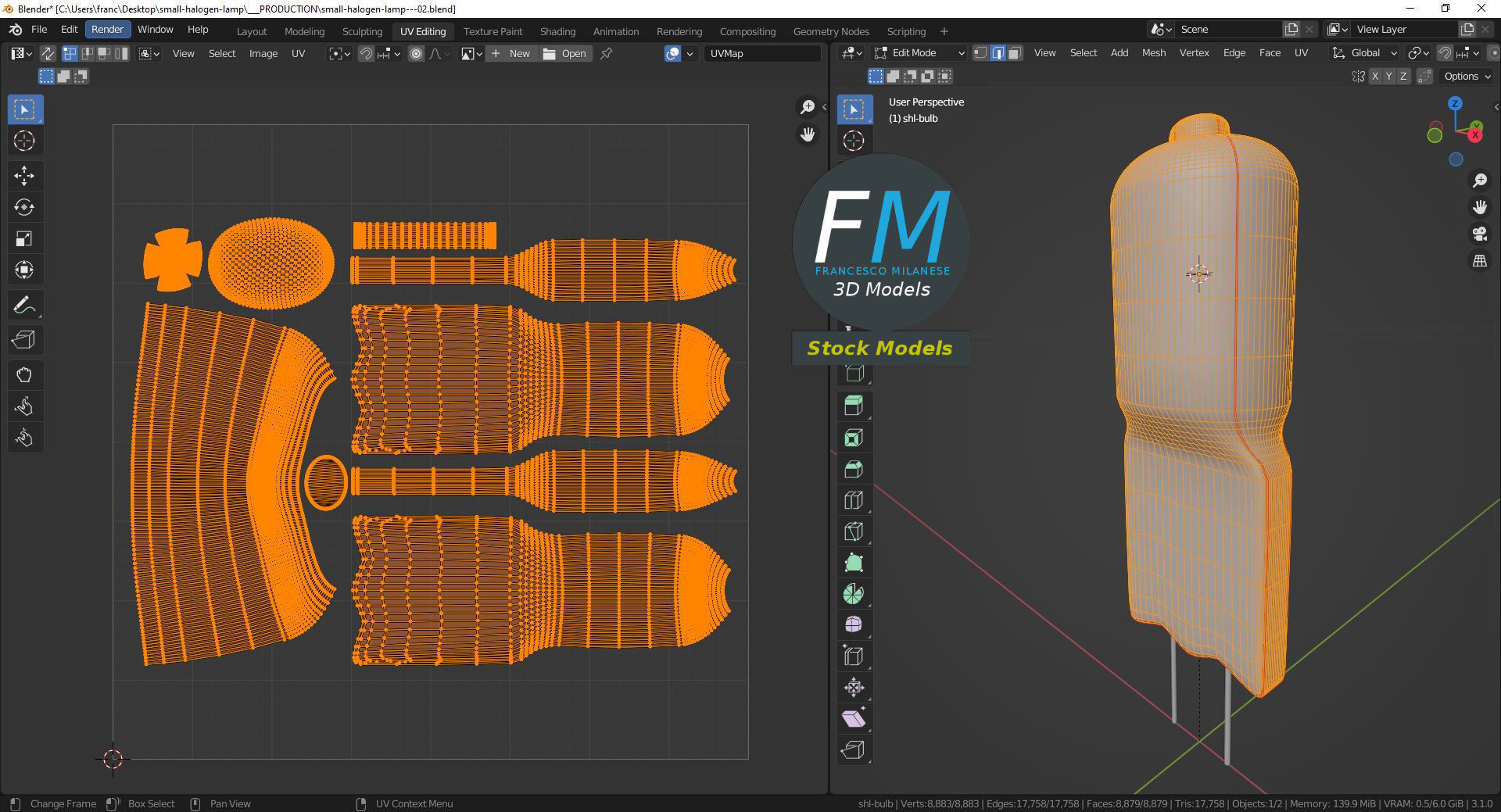 Small halogen lamp 3D model_10