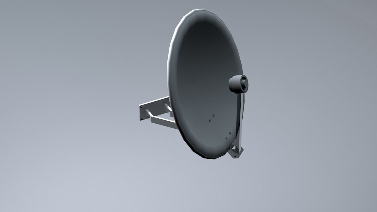 Parabolic Antenna Low-poly 3D model_1