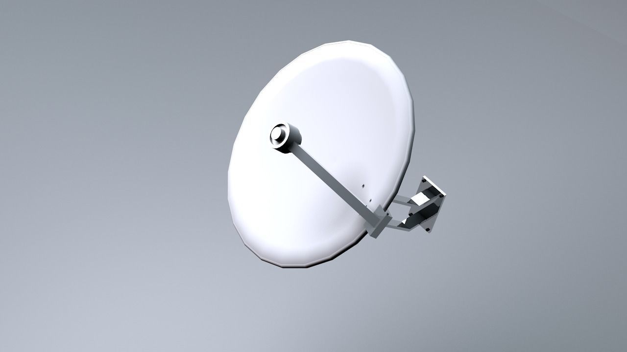 Parabolic Antenna Low-poly 3D model_3