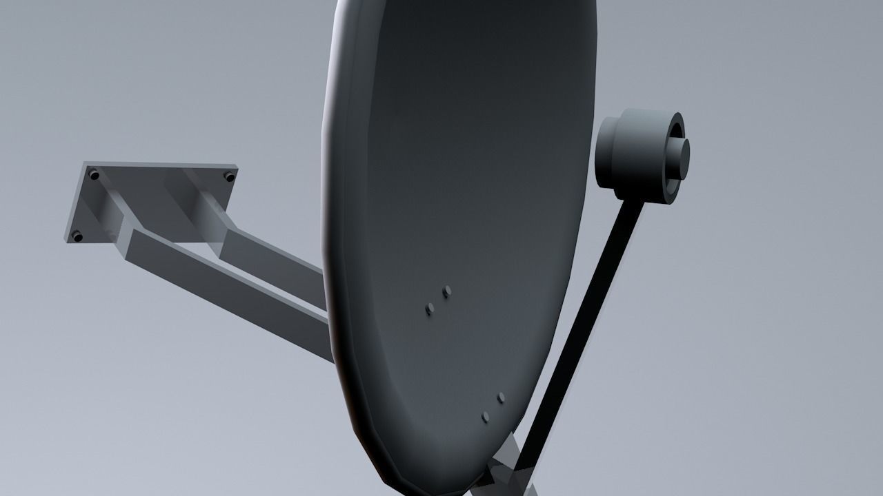 Parabolic Antenna Low-poly 3D model_7