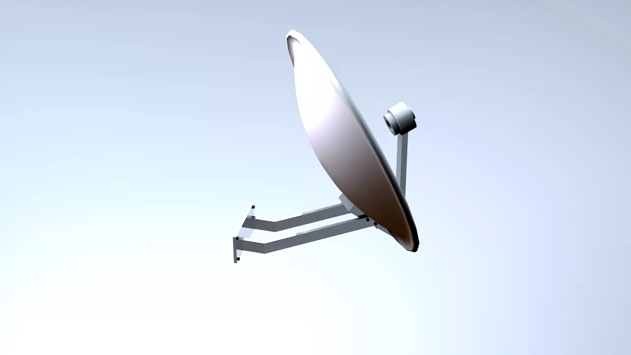 Parabolic Antenna Low-poly 3D model_0