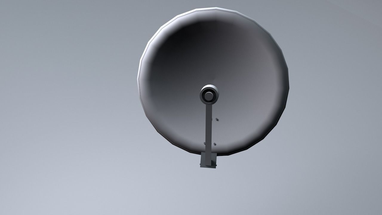 Parabolic Antenna Low-poly 3D model_2