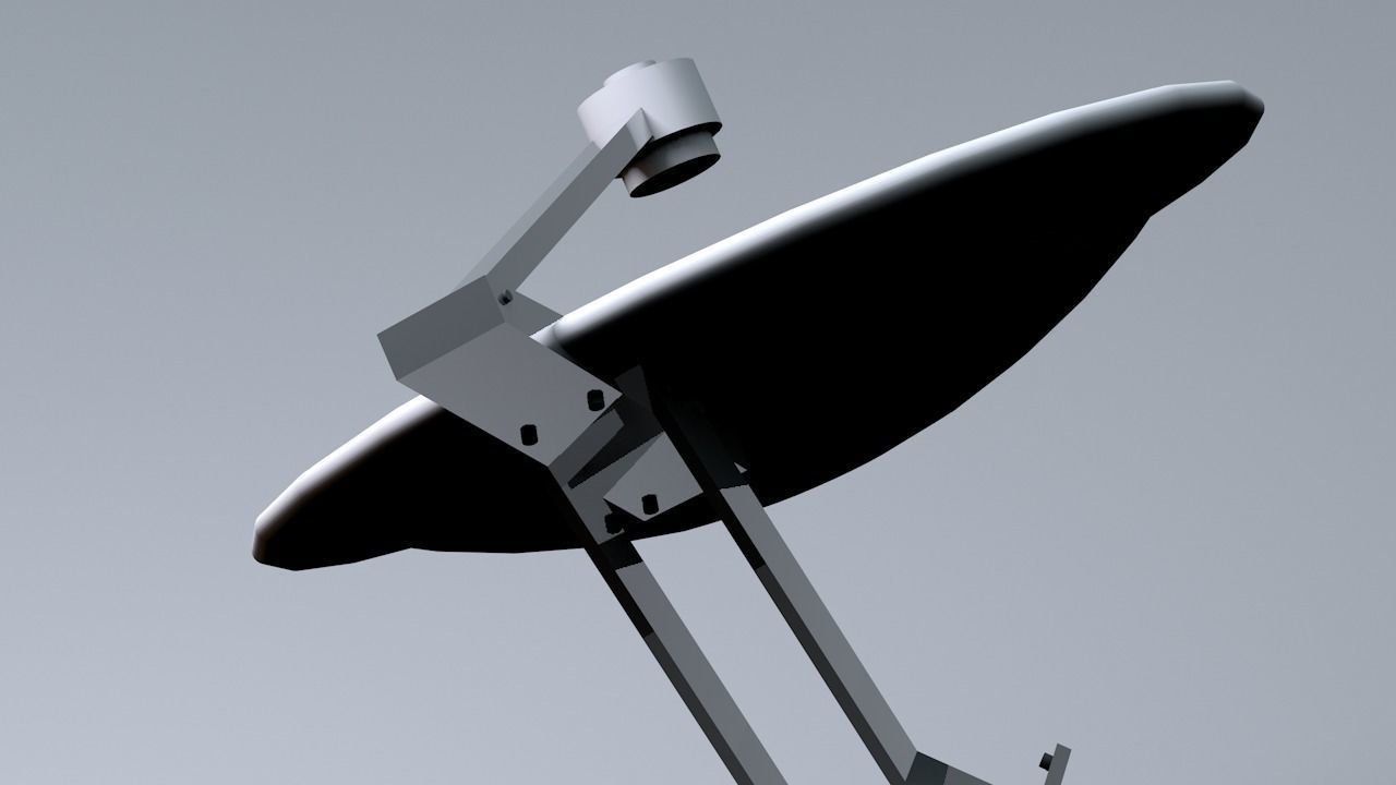 Parabolic Antenna Low-poly 3D model_5