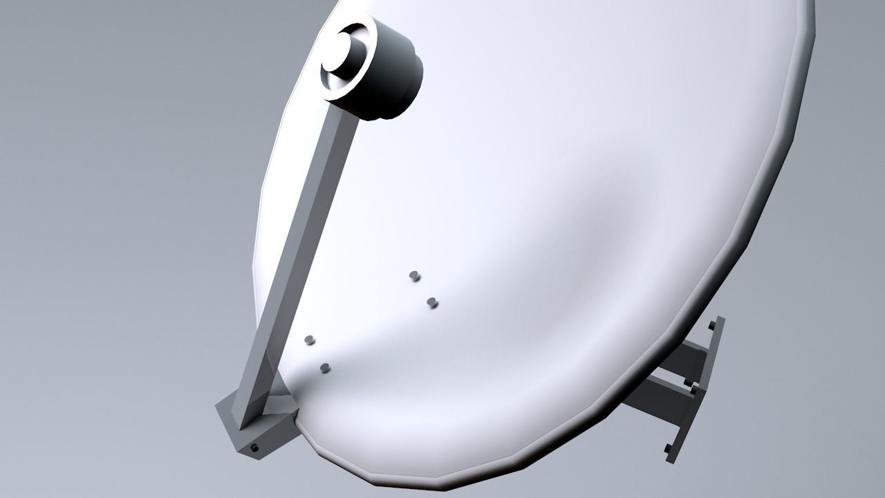 Parabolic Antenna Low-poly 3D model_6