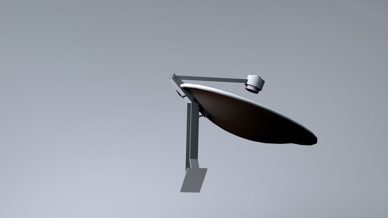 Parabolic Antenna Low-poly 3D model_4