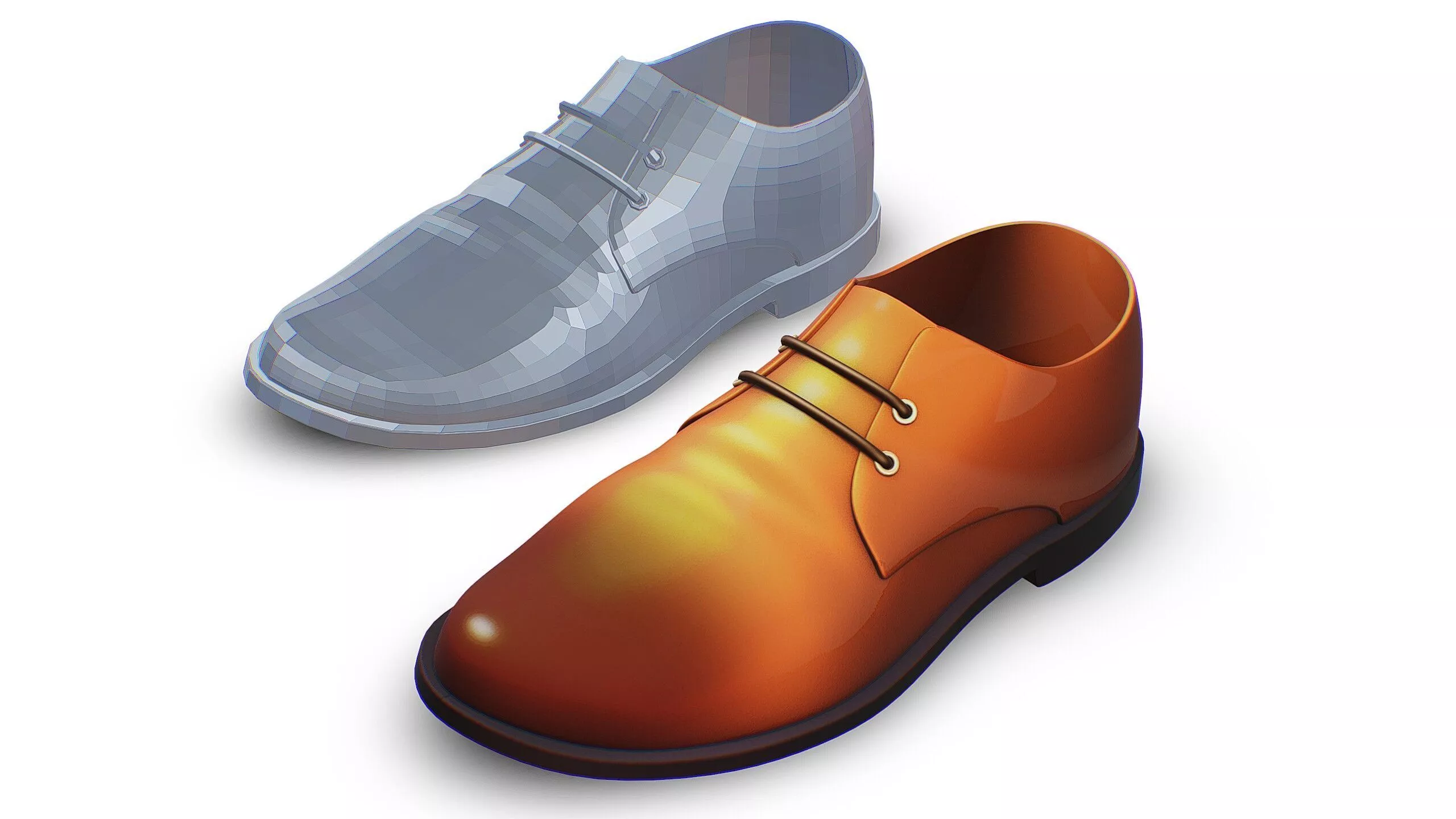 Boot - Red Glossy Leather Shoe 3D model