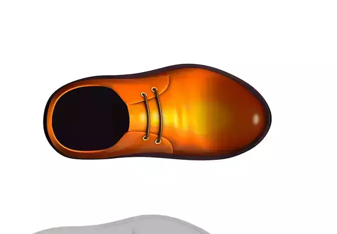 Cartoon High Poly Subdivision Brown Shoes 3D Model Low-poly 3D model