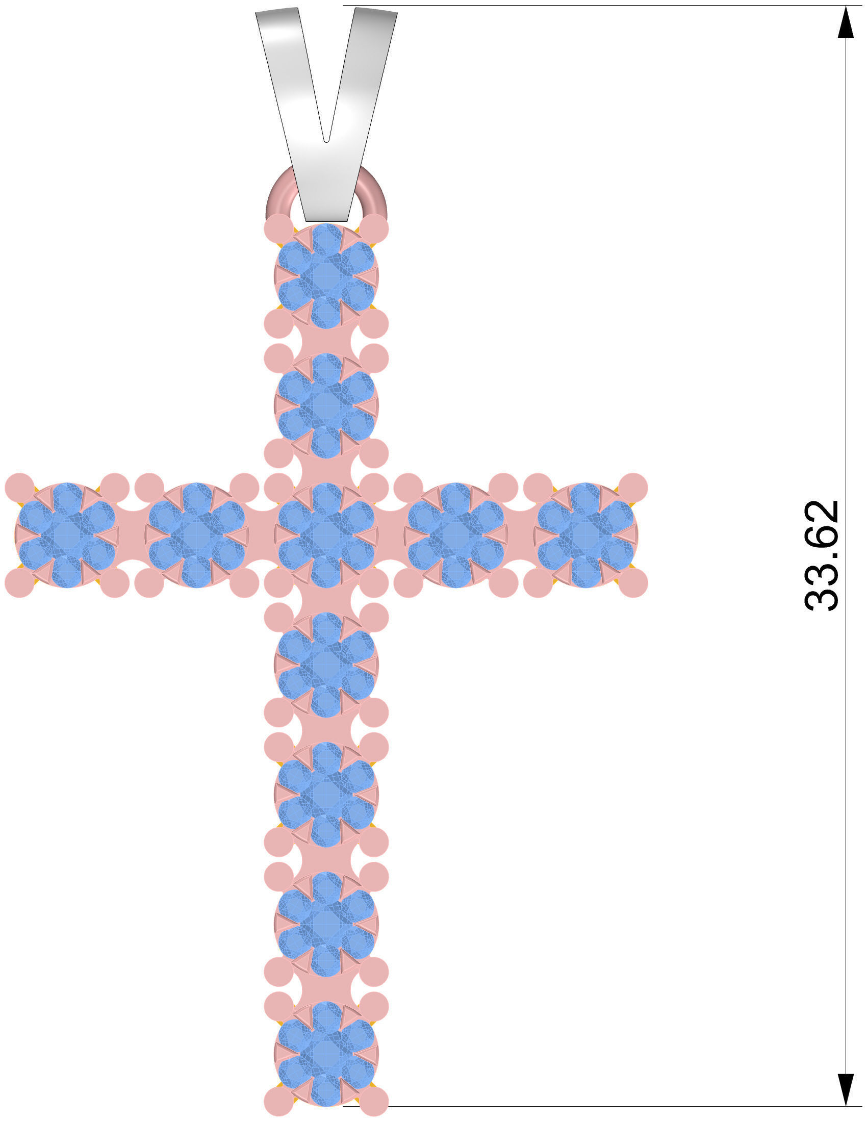 Fashion cross pendant 3dm file ready for printing stl format 3D print model_3
