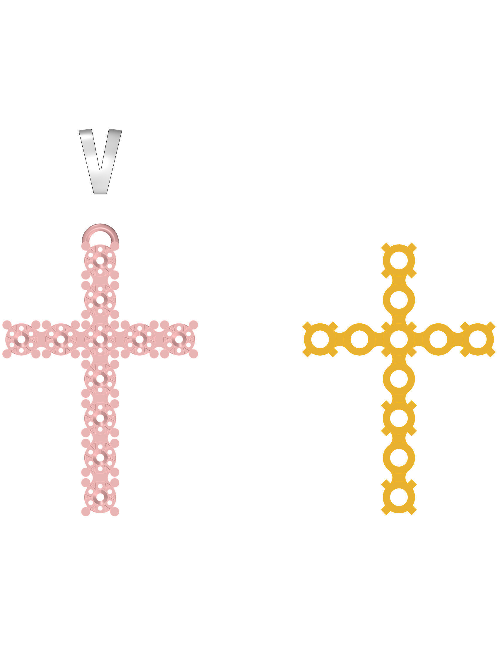 Fashion cross pendant 3dm file ready for printing stl format 3D print model_8