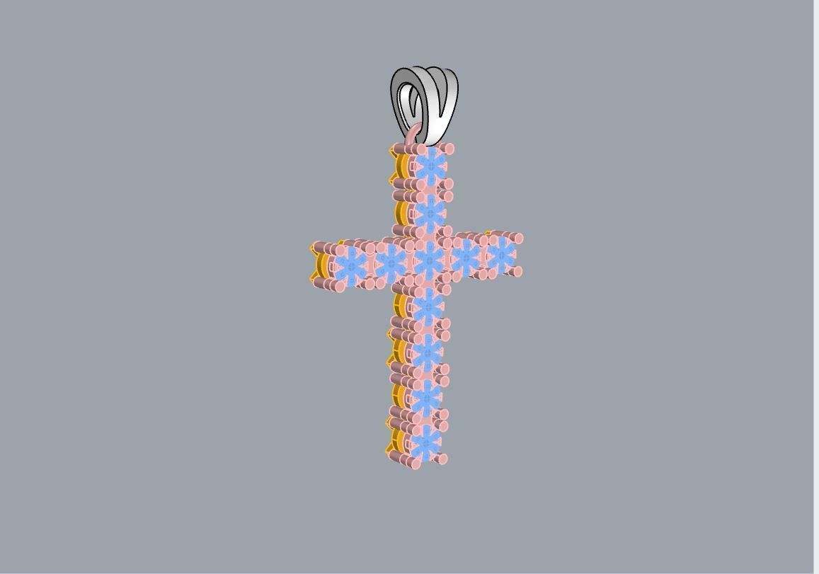 Fashion cross pendant 3dm file ready for printing stl format 3D print model_6