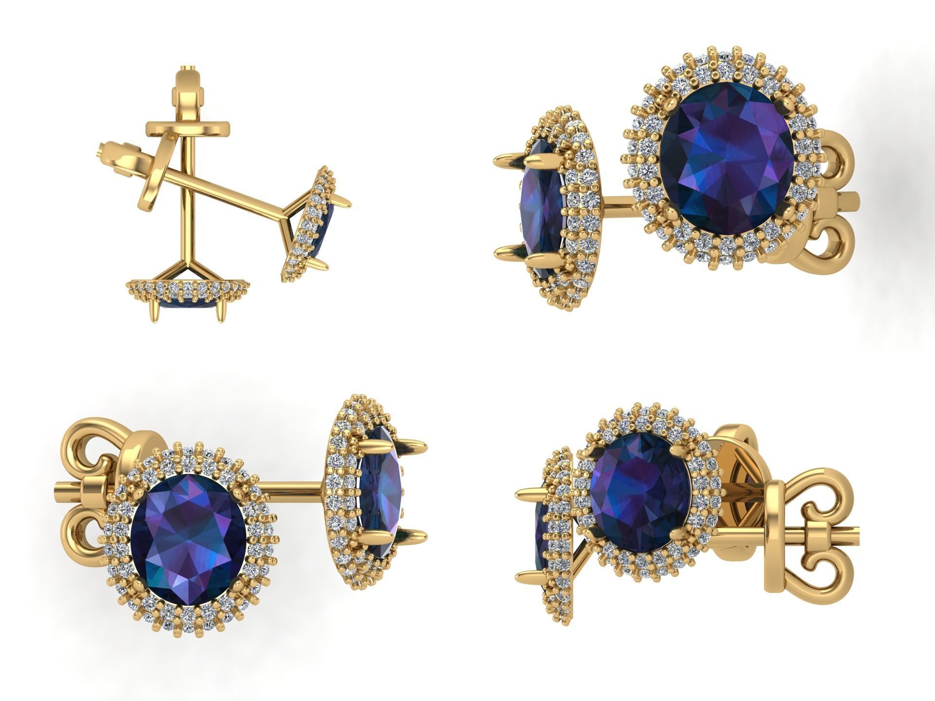 Earrings ri17 3D print model_4