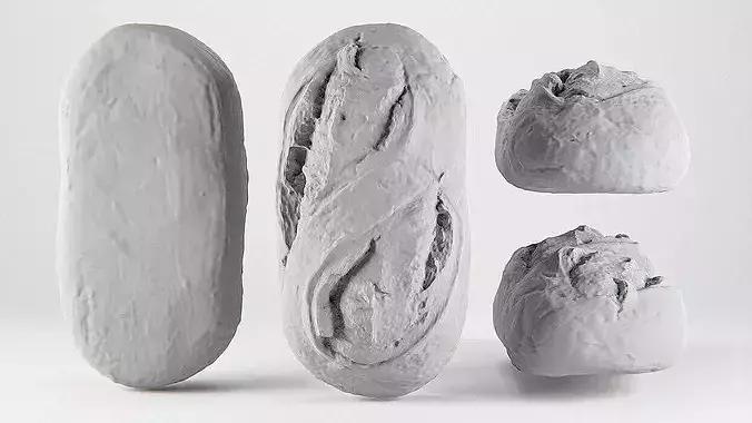 Bread loaf 01 Low-poly 3D model 3