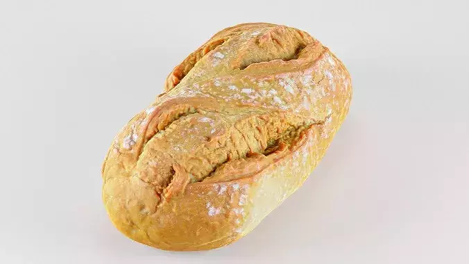 Bread loaf 01 Low-poly 3D model 6