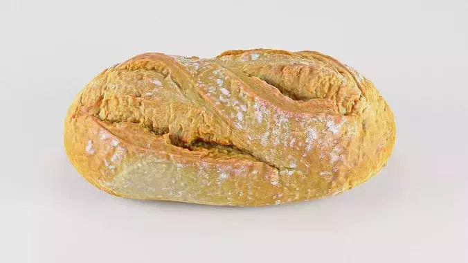 Bread loaf 01 Low-poly 3D model 5