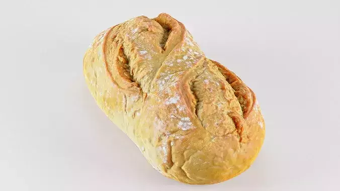Bread loaf 01 Low-poly 3D model 7