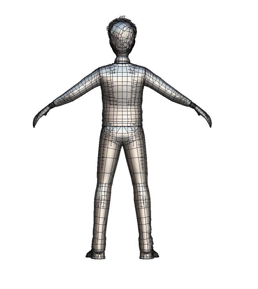 Cartoon Low Poly Style Avatar 003 3D Model Low-poly 3D model_4