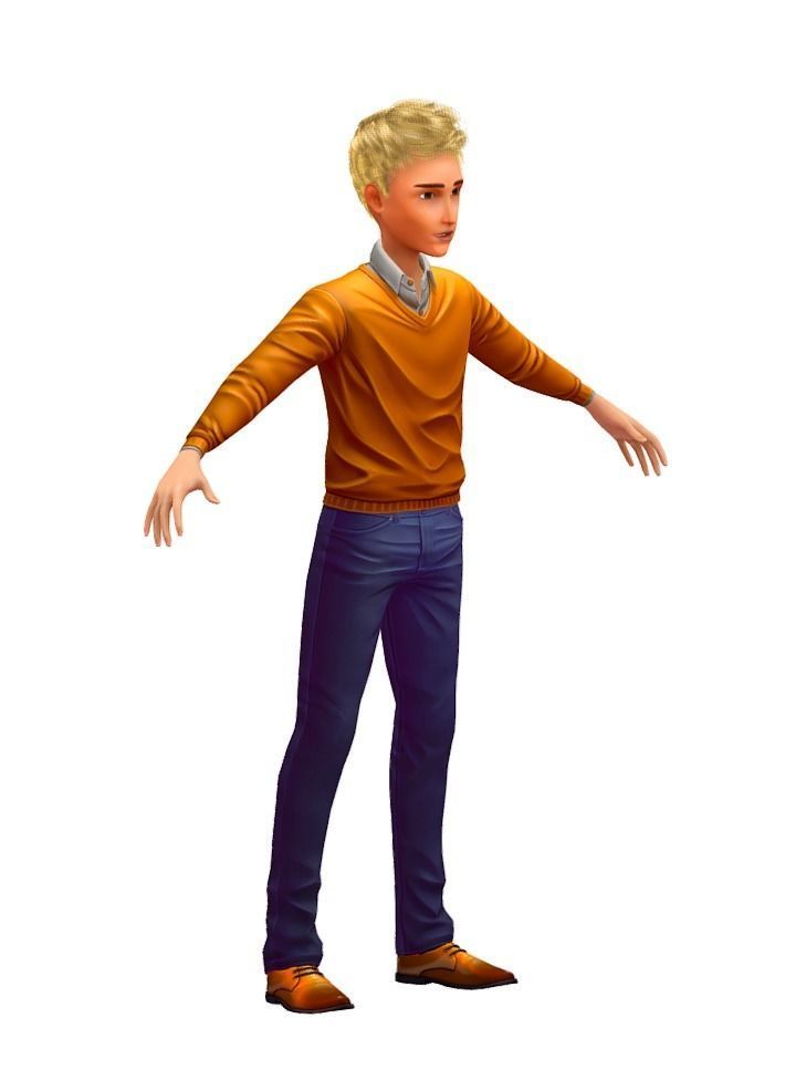 Cartoon Low Poly Style Avatar 003 3D Model Low-poly 3D model_2