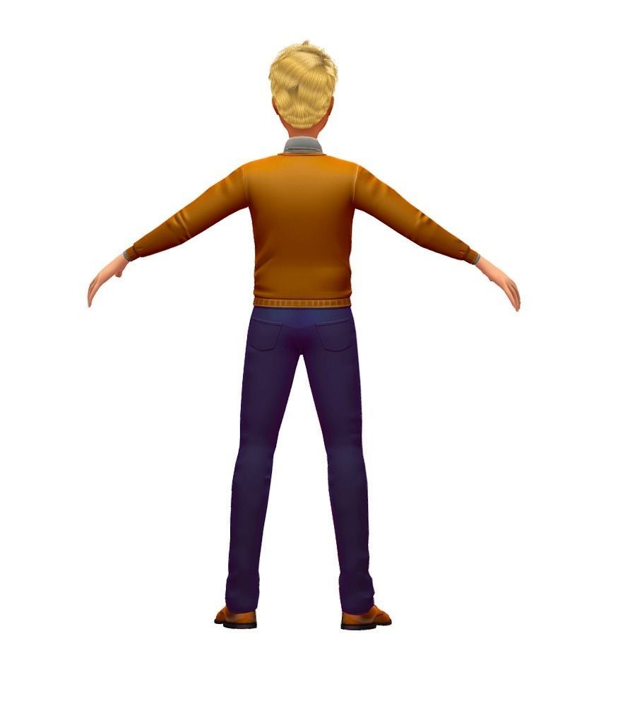 Cartoon Low Poly Style Avatar 003 3D Model Low-poly 3D model_1